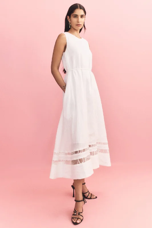 Save Like Never Before!Reframe Logo Trim Midi Dress
