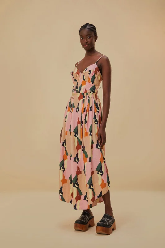 Hottest Discounts of the Year!The Kiss Multicolor Sleeveless Midi Dress