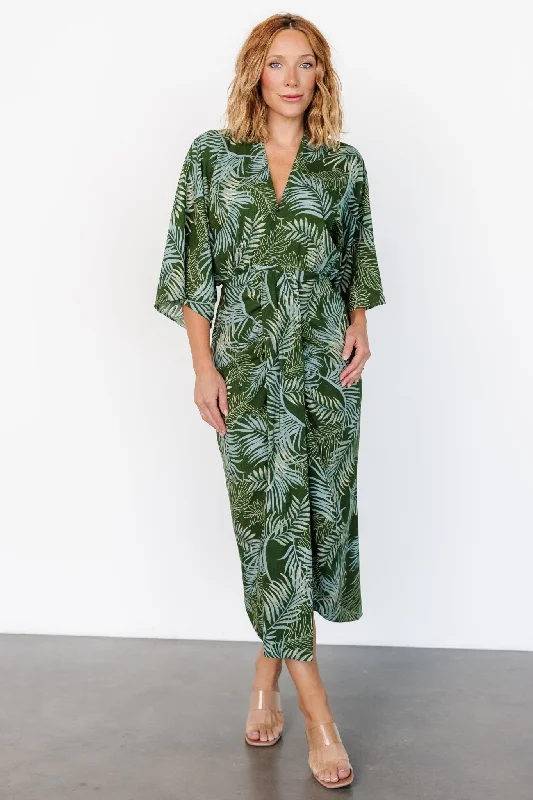 Get More, Spend Less – Shop Now!Tula Kimono Dress | Green + Blue Print