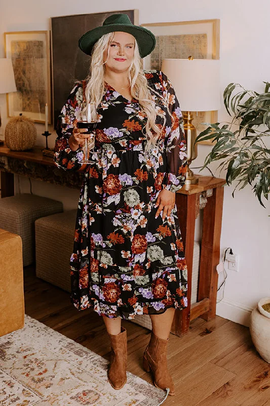 Instant Savings Await!Vineyard Stroll Floral Midi Curves
