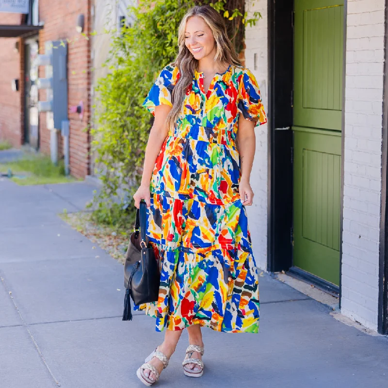 Only a Few Left – Order Now!Wish Me Joy Dress, Blue Watercolor