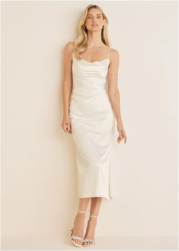 Savings You Can’t Ignore!Cowl Neck Slip Dress - Off White