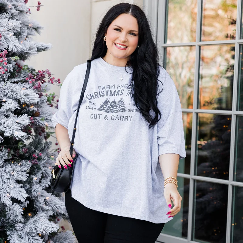 Shop Today, Save Tomorrow!Farm Fresh Christmas Tree Boyfriend Tee, Heather Gray