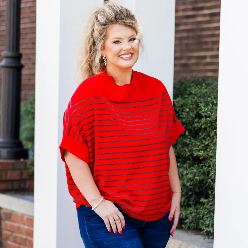 Save Up to 50% Off!Love You Mean It Top, Red-Green