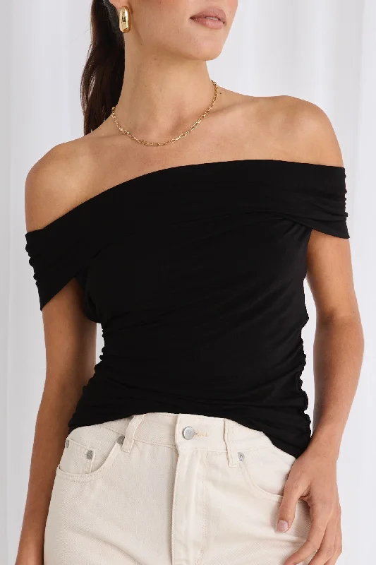 Exclusive Savings This Week!Nightlife Black Stretch Off Shoulder Top