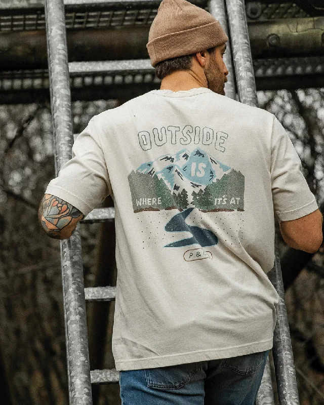 Instant Savings Await!Outside Is Where It's At T-Shirt - Bone