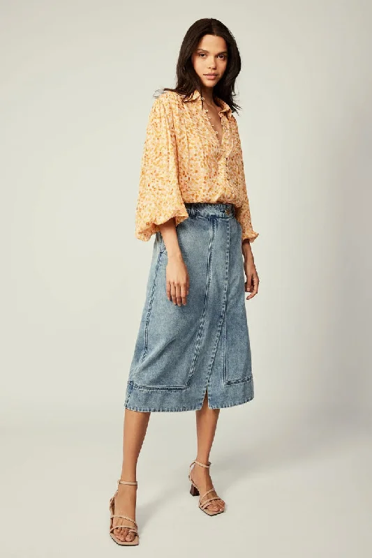 Unmissable Offers Await!Picasso Orange Floral LS Blouse